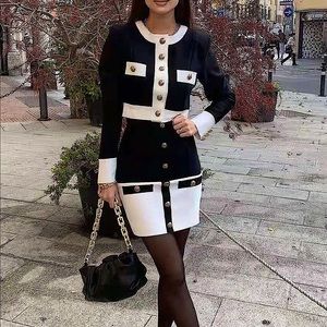 Bandage Coordinate Skirt 2 piece set long sleeve
